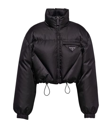 womens prada puffer jacket|black Prada puffer jacket cropped.